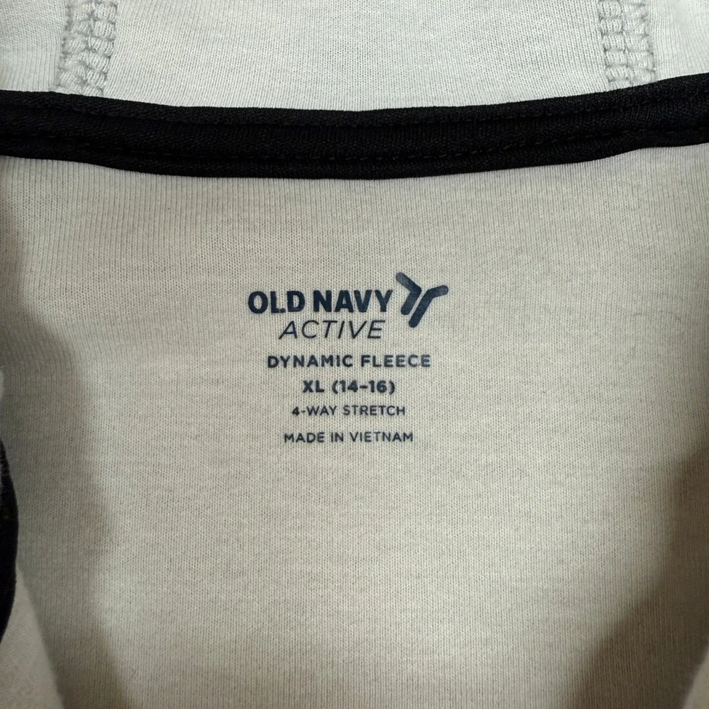 Old Navy Active Dynamic Fleece Hoodie Size XL 14-16 Gray Full Zip Tech Sweater